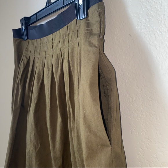 Madewell Pleated Midi Skirt Size 4 Olive Green EUC - Picture 3 of 7